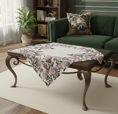 Жакардово каре с божури 90x90 см – свежест и изящество в лилаво