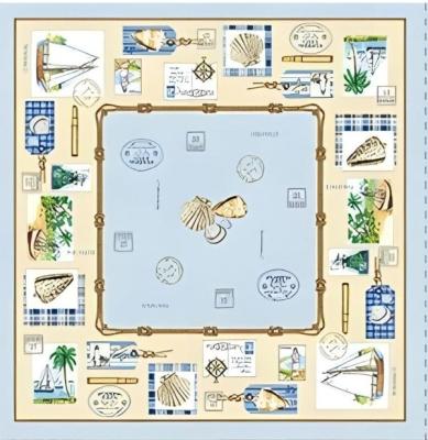 Жакардово каре с морска тематика 100х100 см – свеж полъх от морския бряг