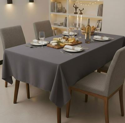 Сива покривка за маса, дюс, едноцветна