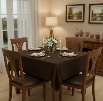 Тъмнокафява покривка за маса, дюс, едноцветна