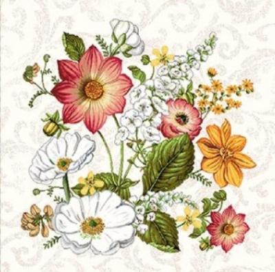 декоративна жакардова салфетка с цветен букет