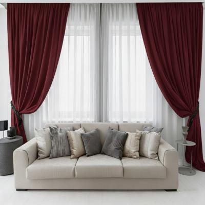 Готово плътно перде по поръчка - Бордо