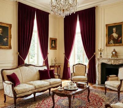 Готово плътно перде по поръчка - Бордо