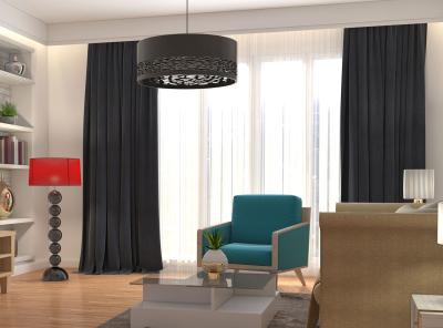 Готови плътни пердета - черни, елегантни