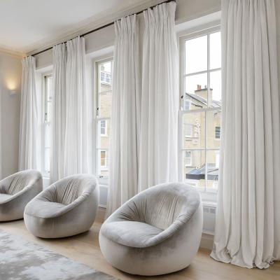 Готови плътни бели пердета за хол и спалня - размери по поръчка