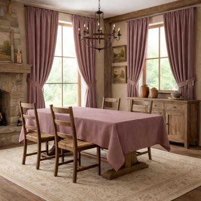 Готови плътни пердета в цвят пепел от рози - с размери по заявка