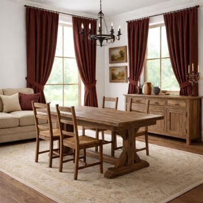 Готово кафяво плътно перде - мека пастелна гама, шие се по размери