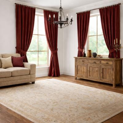 Готово кафяво плътно перде - мека пастелна гама, шие се по размери