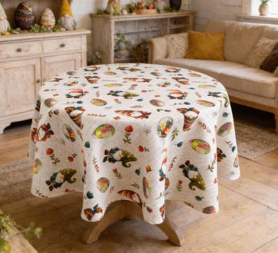 Великденска покривка за маса с весели джуджета и пъстри яйца