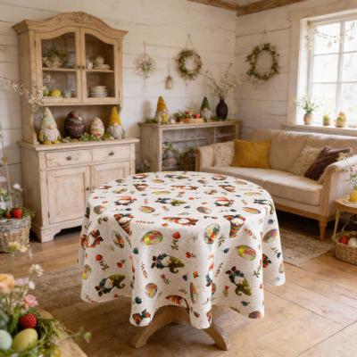 Великденска покривка за маса с весели джуджета и пъстри яйца