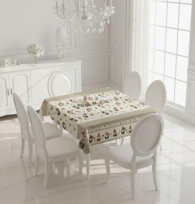 Великденска покривка - с прекрасен бордюр от весели джуджета, с чудни боядисани яйца