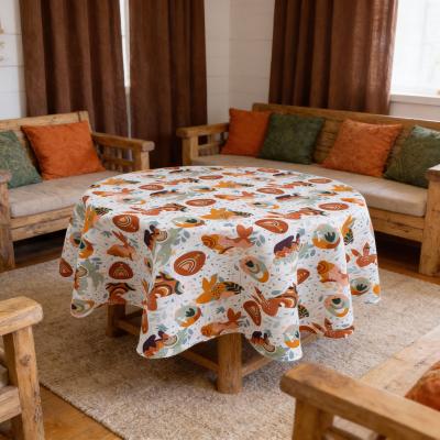 Великденска покривка за маса с малки зайчета - пастел