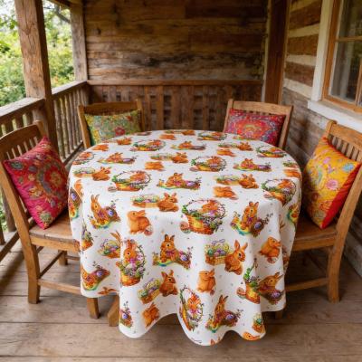 Великденска покривка за маса с Великденски зайци