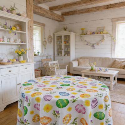 Практична великденска покривка за голяма кръгла маса