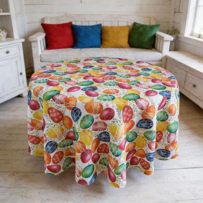 Шаренa Великденска покривка за маса с яйца