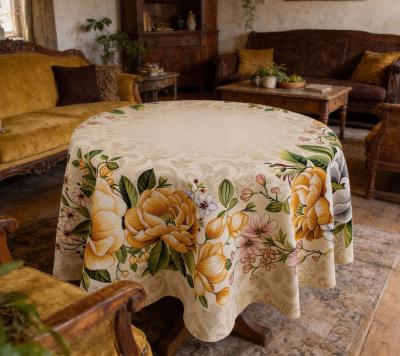 Пролетен разкош - жакардова покривка за кръгла маса