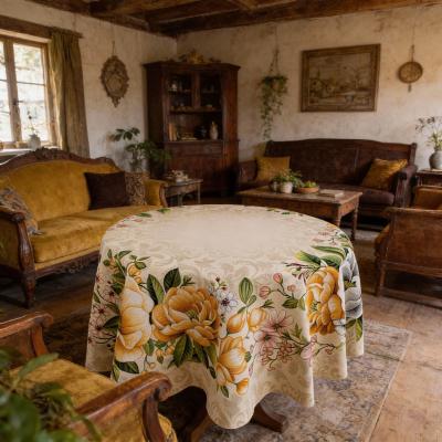 Пролетен разкош - жакардова покривка за кръгла маса