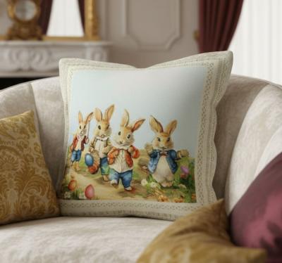 Жакардова калъфка за Великден - Зайчова дружина