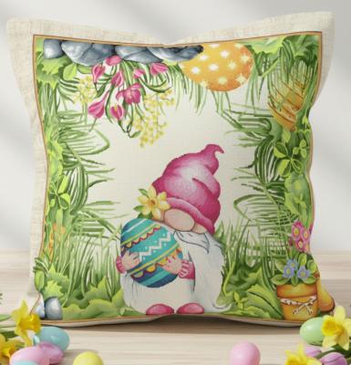 Жакардова Великденска калъфка с градинско джудже и огромно яйце