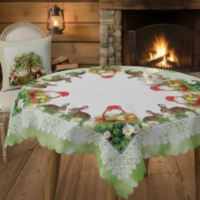 Великденско каре с яйца и зайци в акварелни цветове