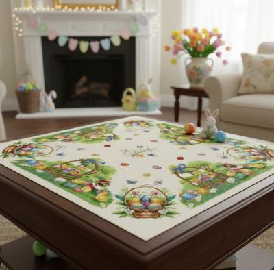 Каре за маса от жакард 90×90 см с великденска декорация