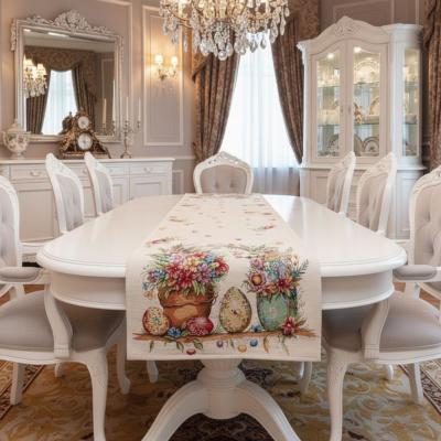 Красив великденски тишлайфер за маса със златисти нишки