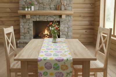 Великденски покривки за маса - тишлайфери с боядисани яйца, теменужки и глухарчета