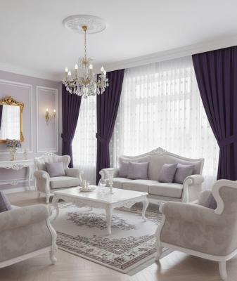 Готови плътни пердета - тъмно лилави, цена на перде, едноцветни