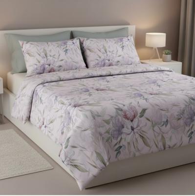 Спален комплект от памучен сатен в цвета на лавандулата