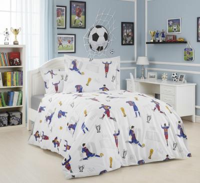 Детски спален комплект с футболисти, за момчета - ранфорс
