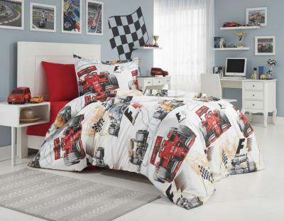 Детски спален комплект за момчета с великолепен десен - състезателни коли