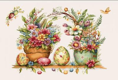 Декоративна Великденска салфетка - малък тишлайфер 35х50 см