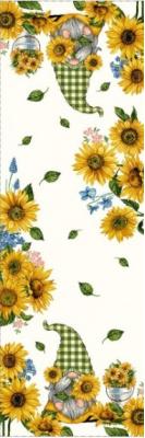 Жакардов тишлайфер със слънчогледи и декоративен мотив