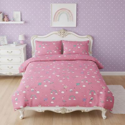 Розова детска олекотена завивка Розов свят