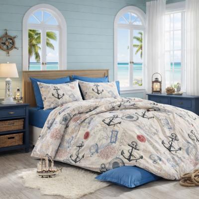 Олекотена завивка с морски мотиви – ранфорс и силиконизирана вата