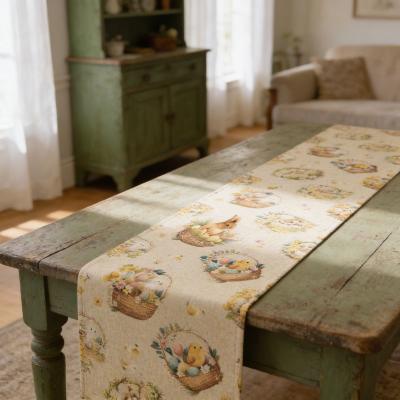 Великденски тишлайфер кошнички с пролет – 40×120 см / 40×140 см