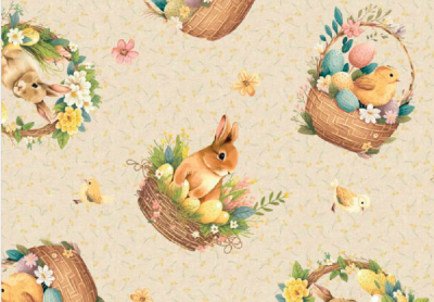 Великденски тишлайфер кошнички с пролет – 40×120 см / 40×140 см