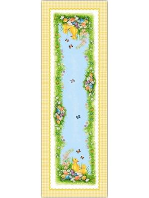 Жакардов великденски тишлайфер с патенца и пролетна рамка – 45×140 см