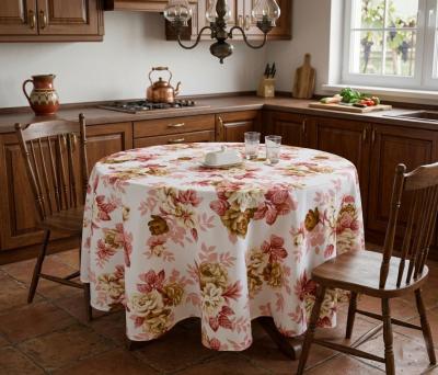 Покривка за маса, винтидж - пепел от рози, екрю и капучино