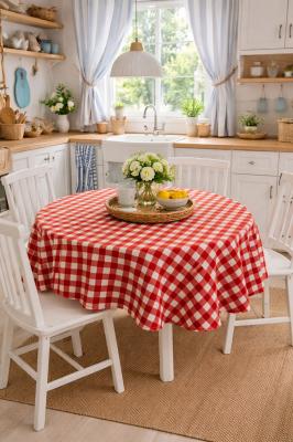 Покривка за маса - червено бяло каре
