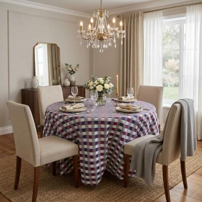 Карирана покривка за маса - в неутрални цветове