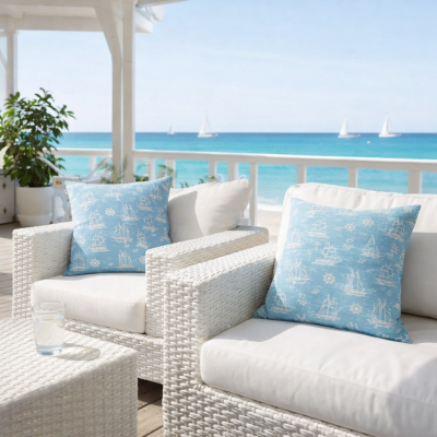 Декоративни калъфки с морски мотиви и рустик усещане – свежест, която носи уют