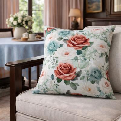 Декоративни калъфки с флорален десен с рози в романтичен шеби шик стил