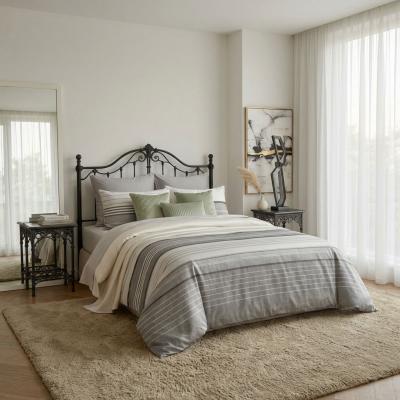 Памучен спален комплект от ранфорс - хармония в сиво