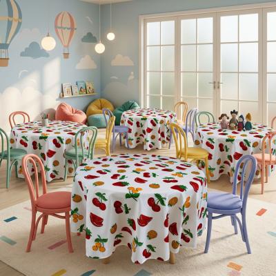 Покривка за маса с плодчета. Фрути настроение 3, от немачкаема материя в пастелни тонове