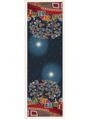 Жакардов тишлайфер Нощен град под звездно небе – 45 x 140 см