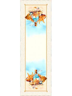 Жакардов тишлайфер с морски мотиви и раковини в акварелни нюанси