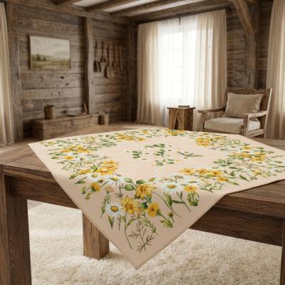 Жакардово каре с маргарити – свежест и пролет за вашия дом