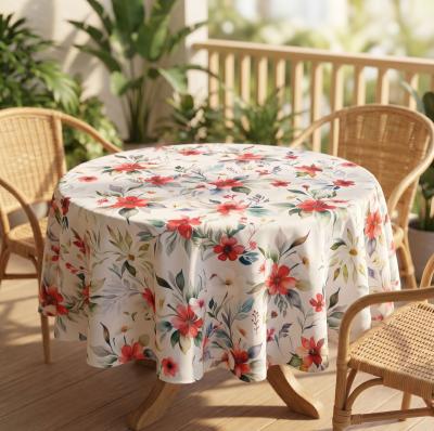 Елегантна водоустойчива покривка с флорален десен в топли земни тонове