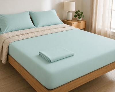 Памучни чаршафи от ранфорс - цвят мента